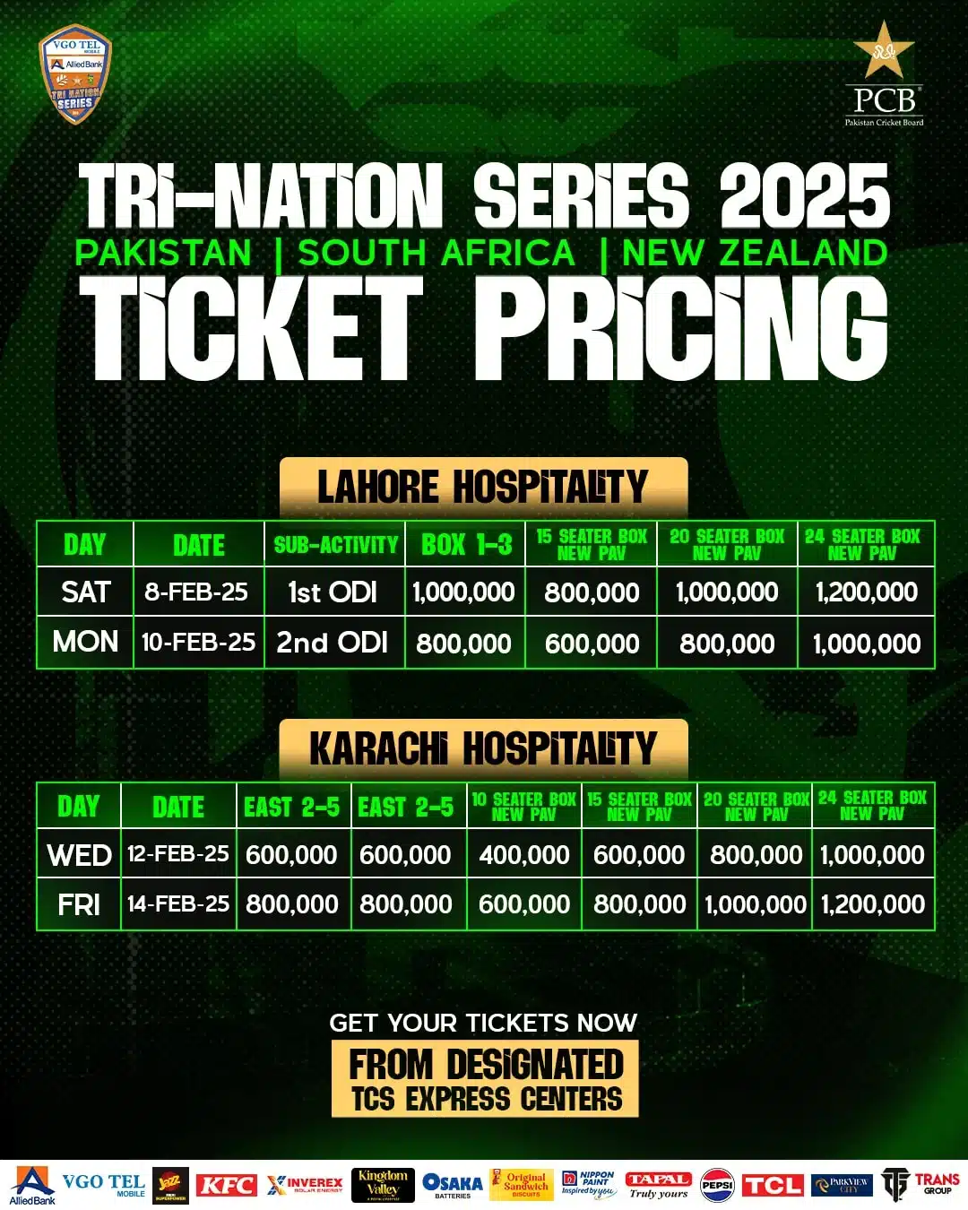 pcb-reveals-ticket-prices-for-tri-nation-odi-series